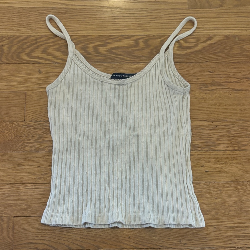 Brandy Melville Cream Ribbed Camisole